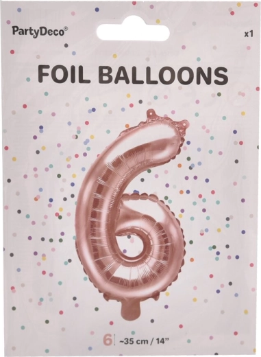 Folieballon tal 6 perlemorsrosa 35 cm