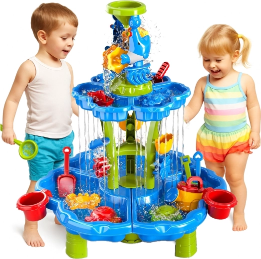 Woopie vand- og sandbord 2-i-1 XXL aquapark med delfin