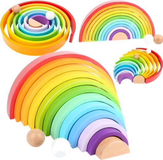Small Foot XL Montessori-regnbue i træ til at stable