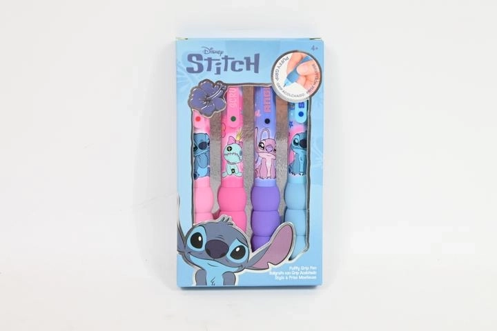 Disney Stitch sæt med 4 pastelpenne med blødt, fluffy greb