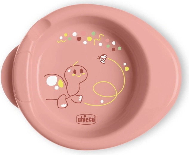 Chicco skridsikker termotallerken Warmy lyserød 6m+