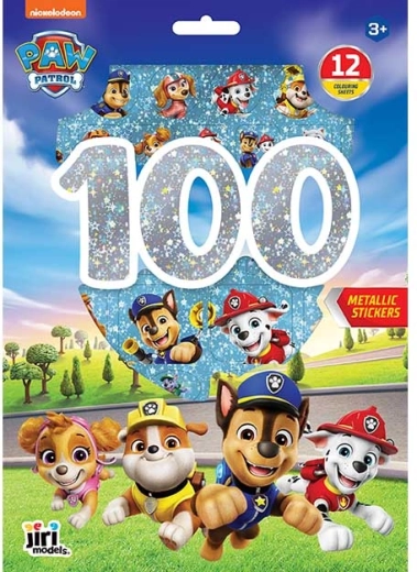 Metalliske klistermærker og maleark Paw Patrol (100 stk.)