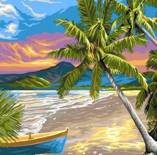 Norimpex mal efter tal Exotisk strand 40 × 50 cm