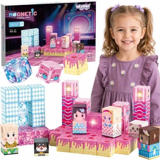 Woopie magnetiske byggklodser – scene, 59 dele