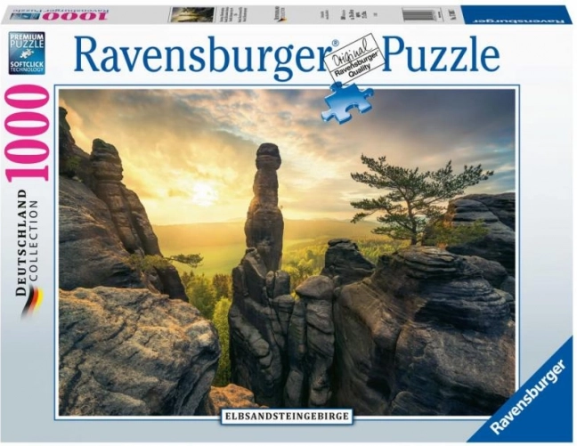 Puslespil Elbesandsten ved daggry 1000 brikker RAVENSBURGER