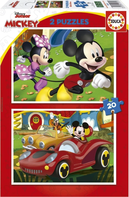 Puslespil MICKEY MOUSE – forlystelsespark 2×20 brikker EDUCA