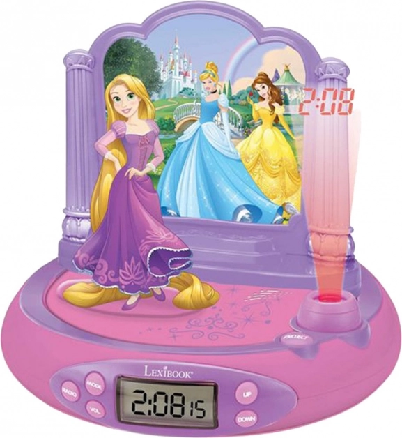 3D vækkeur med projektor Disney Prinsesser