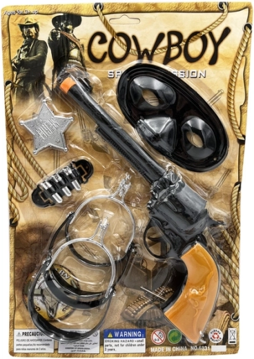 Cowboysæt til børn – revolver, hylster og sherifstjerne