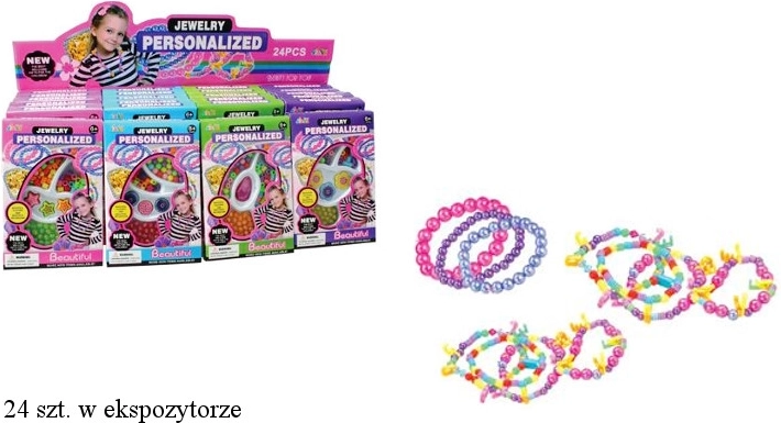 Farvede perler med snore til fremstilling af armbånd og halskæder