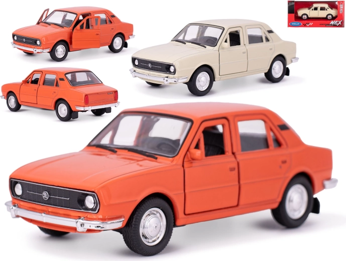 Metalmodel af bil Škoda 105L 1976 med pullback – Welly 1:36