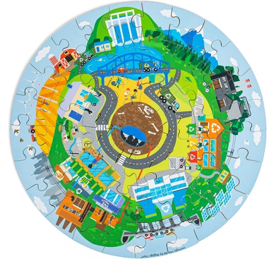 Rundt træpuslespil Genbrug – BIGJIGS TOYS