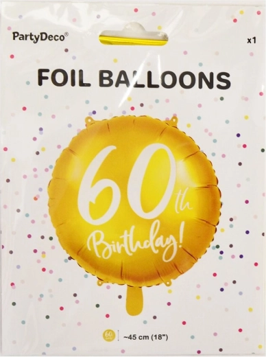 Folieballon tal 60 guld 45 cm