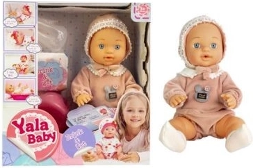 Babydukke med tilbehør, drikker og tisser - 1 stk.