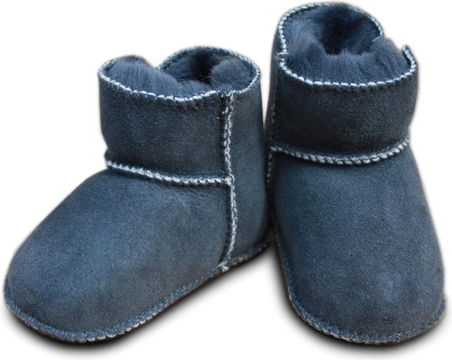 Eisbärchen skindfutter-sutsko med velcro antracit 20/21