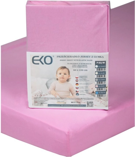 EKO faconlagen med elastik jersey rosa 120 × 60 cm