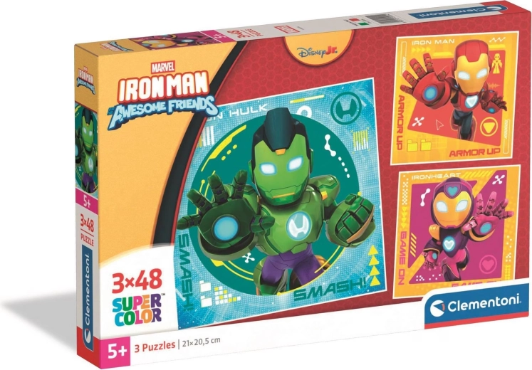 Puzzle CLEMENTONI Iron Man og fantastiske venner 3×48 brikker