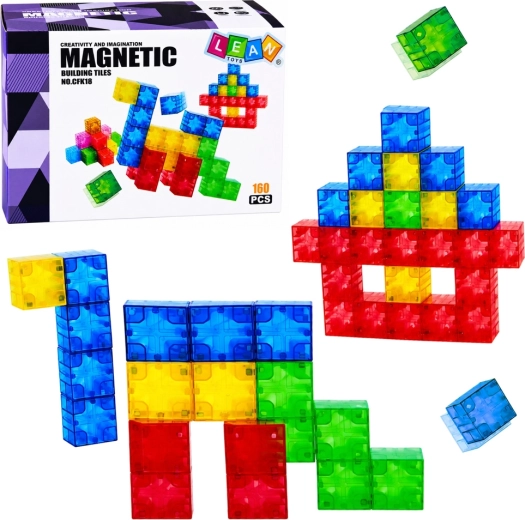 Magnetiske byggeklodser – farvede magnetiske 3D-kuber (160 dele)