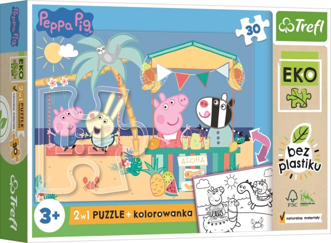 Dobbelt­siddet maxi-puslespil PEPPA PIG 30 brikker EKO