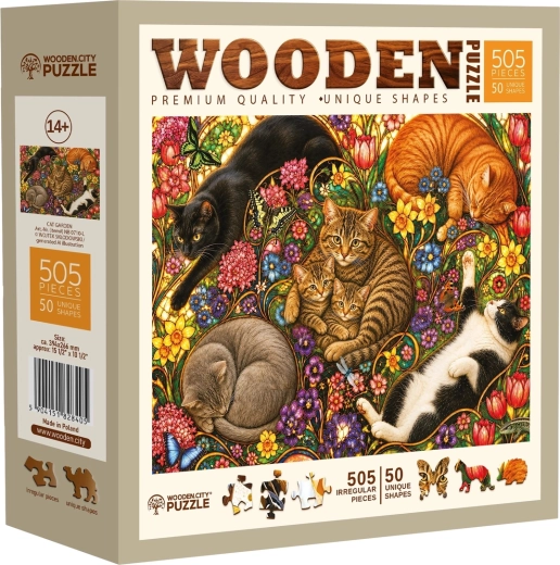 WOODEN CITY træpuslespil Kattehaven 505 brikker