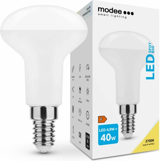 Modee Smart Lighting LED pære E14 4,9 W varm hvid R50