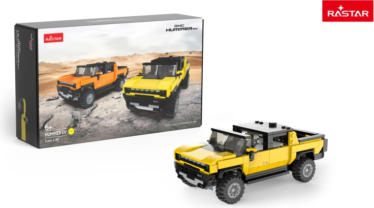 Byggesæt bil RASTAR Hummer EV 1:30 gul