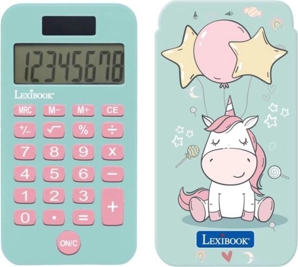Lommeregner i lommeformat med enhjørninge-motiv LEXIBOOK