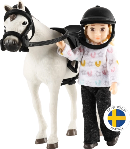 Lundby rytter med hest – sæt til dukkehus