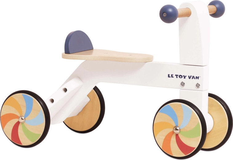 Træ-løbecykel med regnbuehjul fra Le Toy Van