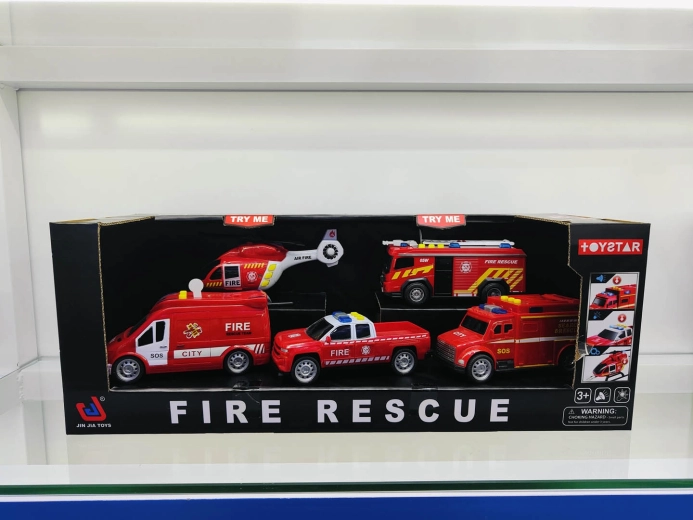 Stort sæt brandbiler med lys- og lydeffekter