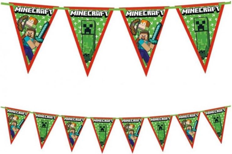 Vimpelgirlande med Minecraft-flag Procos