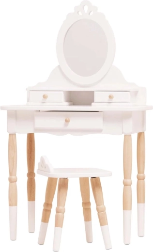 Trætoiletbord til børn med spejl og taburet Le Toy Van
