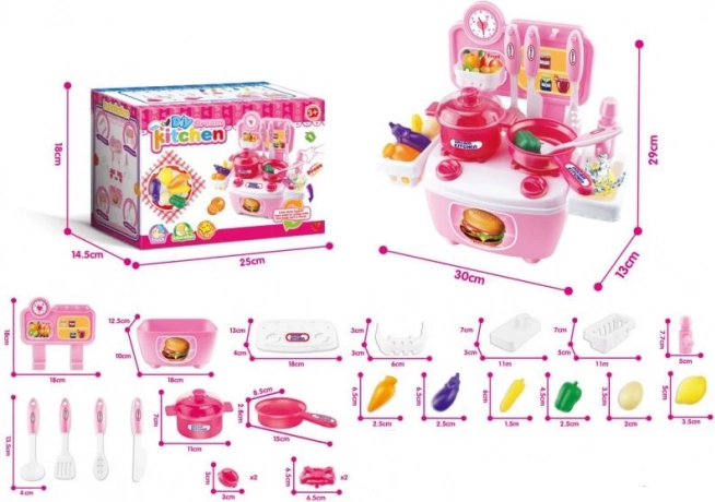Mini køkken lyserød