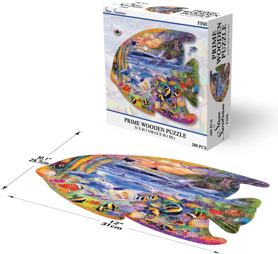 Prime 3D træpuslespil fisk – 200 brikker