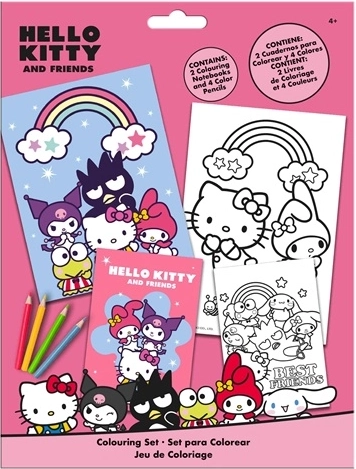 Hello Kitty farvelægningssæt med farveblyanter