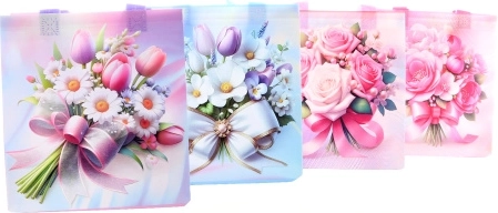 Gavepose med blomstermotiv, plast, 23,5 × 22 × 11 cm