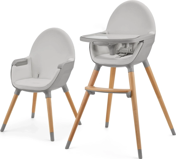 Kinderkraft spisestol 2 i 1 Fini 2 grå