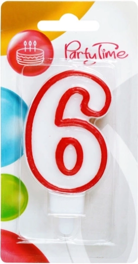 Fødselsdagslys tal 6 rød