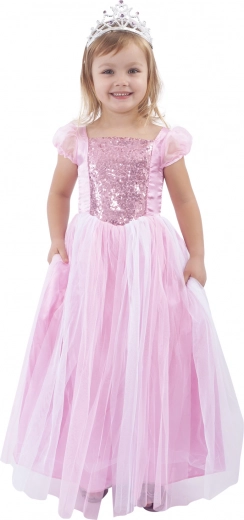 Børnekostume lyserød prinsesse (M)