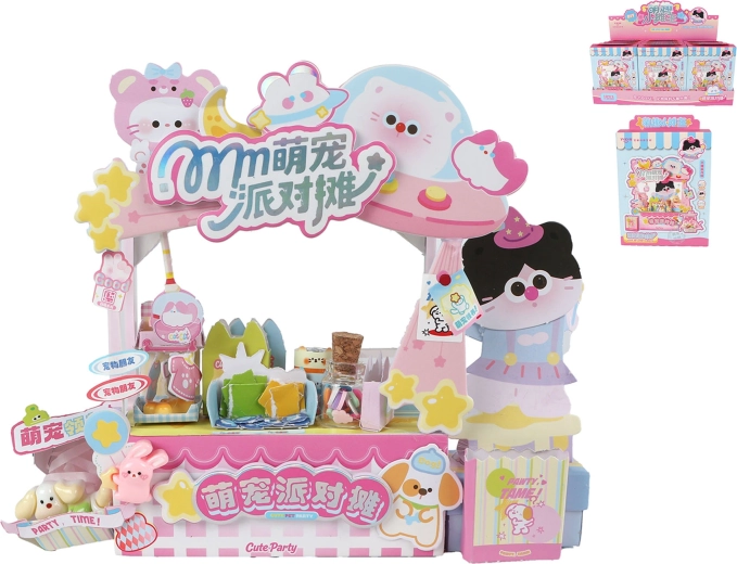 Kawaii-stand med dyr 15,5 cm - 1 stk.