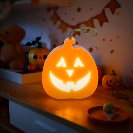 Halloween LED-dekoration med græskar og RGB-belysning