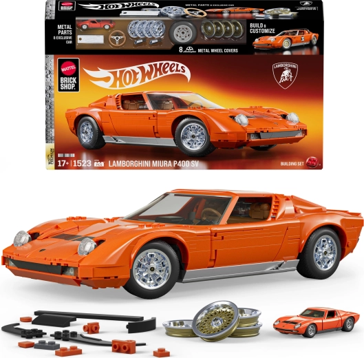 Mattel Brick Shop Hot Wheels Speed Series ’71 Lamborghini Miura P400 SV byggesæt 1524 dele