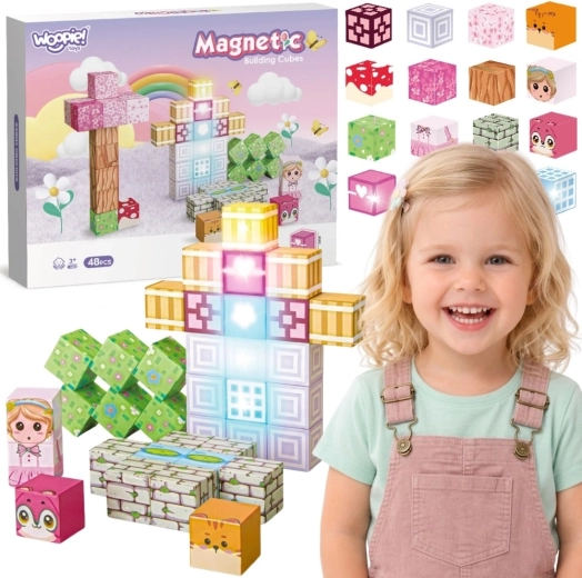 Woopie magnetiske byggeklodser 48 stk. Montessori 3D