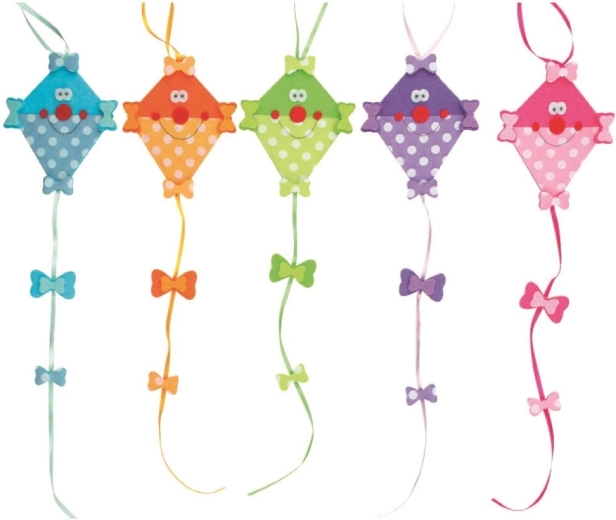 Filt-drage med hale 10 cm (5 varianter)