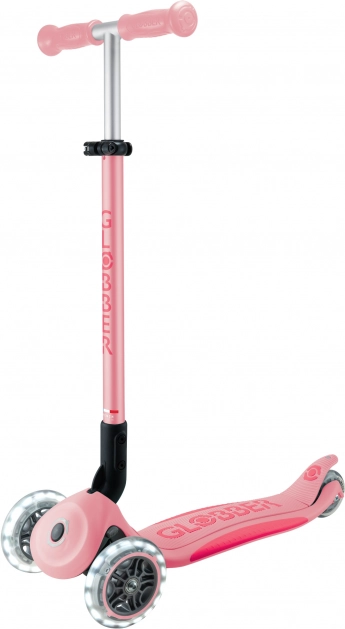 Børneløbehjul med tre hjul Globber Primo Foldable Plus Lights V2 pastel pink