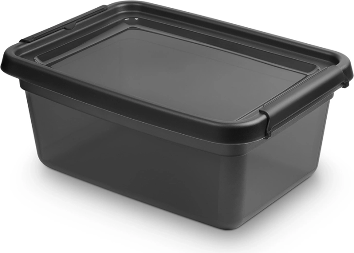 Basestore opbevaringsboks med låg og clips coal 12,5 l (28 × 38 × 16 cm)