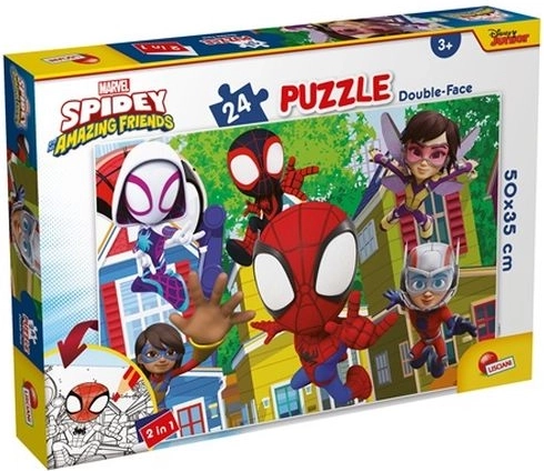 Lisciani Marvel Spidey og hans fantastiske venner dobbeltsidet puslespil 24 brikker