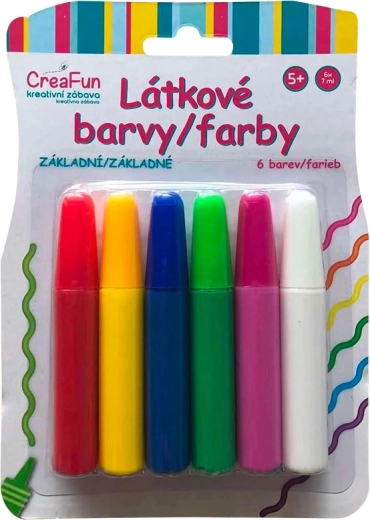 CreaFun tekstilfarver – grundsæt 6×42 ml