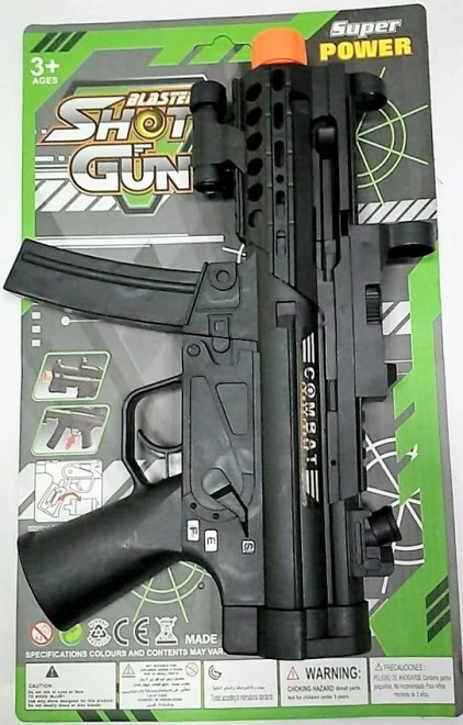 Børne-maskinpistol på batteri med lyd og lys - 1 stk.