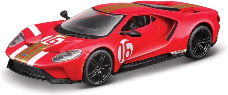 Bburago racermodel 2022 Ford GT Heritage Edition 1:32 rød