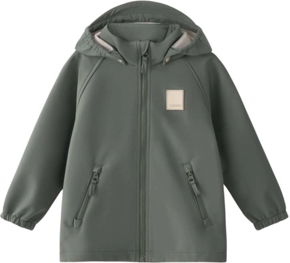 Leokid softshelljakke Lake agave green str. 80